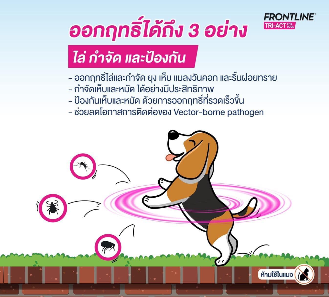 FRONTLINE® TRI-ACT สุนัข กำจัด ยุง เห็บ หมัด ในหลอดเดียว - Keawraksat